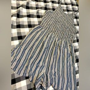 Angie - Womens Striped Smocked Romper